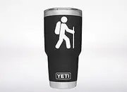 Hiking/Hiker (White) die Cut Genuine Decal for Automobile Window, Yeti and RTIC Tumbler Cup, MacBook and Laptop, iPhone and Android Cell Phone, iPad and Tablet and More!