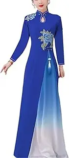 [TJSCFY] Traditional Vietnamese Dress for Women Long Chinese Dresses Summer Cheongsam Dress Embroidery Qipao