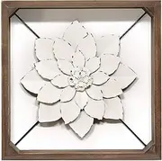 [Stratton Home Decor] S21053 Wall Decor, 15.75" W X 2.75" D X 15.75" H, Dark Walnut, White
