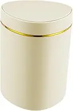 ＫＬＫＣＭＳ Press Type Trash Can Desk Organizer Cute Small Dustbin Wastebasket Press Lid for Household Dresser Desk Tabletop Living Room, Yellow