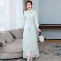 在飛比找ETMall東森購物網優惠-越南奧黛現代復古唐裝改良旗袍