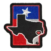 Heart On Houston Texas State Flag Patch, Texas State Patches