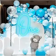 Hanging Art Neon Signs - Shape Neon Sign Light The Wedding Birthday Holiday Bar Decorative Lamp Wall Bedroom Kid's Room Decoration(Light-Blue)