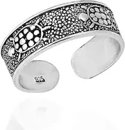 [AeraVida] Mythic Marine Turtle Band .925 Sterling Silver Toe Ring or Pinky Ring, Silver