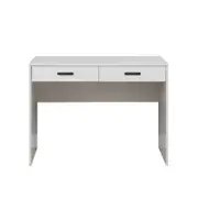 European Cabinetry White Slim Oval Black Handles Odessa Desk