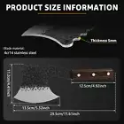 Meat Bone Cleaver Knife Hand Forged Meat Cleaver Bone Chopper Full Tang Rospz