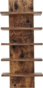 Danya B 5 Tier Wall Shelf Unit Narrow Smooth Laminate Finish - Vertical Column