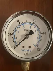 Pressure Gauge 1/4” NPT Gauge 0-100 PSI ENFM ND132A1E309KG 7011 2.5” Face