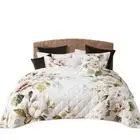 Bianca Rosalia Floral Quilted Bedspread Comforter Coverlet Single Double
