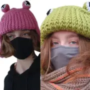 Big Eye Beanie for Frog Eye Hat Earflap Little Devil Hat Knit Bomber Hat Trapper