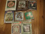 Lot of 8 KITS Christmas Latch Hook Crewel Bucilla Dimensions cross stitch