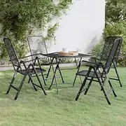 5 Piece Garden Dining Set Expanded Metal Mesh Anthracite, Garden Furniture Sets