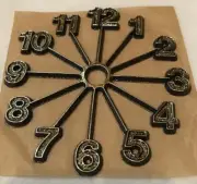 3" Gold Glitter on Black Self Adhesive Plastic Clock Number Full Starburst