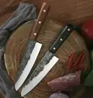 Handmade Chef Knife Forged Steel Full Tang Wood Handle Beef Slicing Cut Gyuto 8"