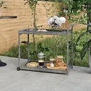Bar Cart with Wheels, Multi-Purpose Rolling Serving Carts, 100 x 45 x 83 cm, Grey