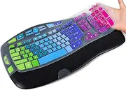 CaseBuy Keyboard Cover Compatible with Logitech K350 MK550 MK570 Wireless Wave Keyboard, Rainbow Silicone Material, Dust-Proof & Waterproof