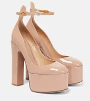 [Valentino Garavani] Valentino Garavani Tan-Go patent leather platform pumps AU 9 pink