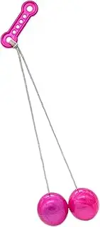 Novelty Swing up Balls on A String Hands on Abilities Sensory Toy Fine Motor Skills for Outdoor, Rose Red