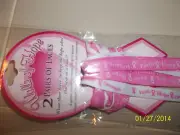 2 Pair Pink Breast Cancer Awareness Shoe Laces Hope Faith Courage NEW set #3