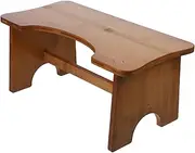 Kisangel 1Pc Solid Wood Toilet Stepping Stool for Adults Non Slip Foot Support Tool for Bathroom Easy to Clean Stable Structure for Squatting Toilets Tea Color