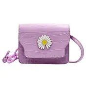 Portable Women Mini Shoulder Bag Simple Classic Texture Creative Design Chic PU Daily Daisy Small Crossbody Purse