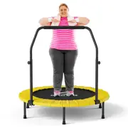40in Folding Trampoline Mini Rebounder Fitness Trampoline with Adjustable Foa...