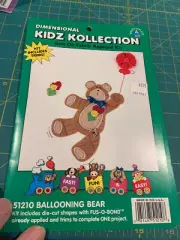 Dimensional Kiz Kollection Iron On Applique: Ballooning Bear OOP