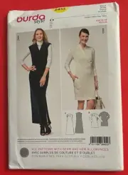 Burda style sewing pattern #6455 misses dress sizes 8-20 FF w/instructions