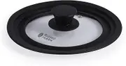 Russell Hobbs RH03281EU7 Universal Tempered Glass Lid for 16 cm, 18 cm, 20 cm Pots. Silicone Rim for Pots and Pans, Replacement Lid with Steam Outlet, Transparent