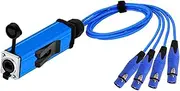 4 Channel 3-Pin Multi Network Snake Receiver to Single Ethercon Cable Box Extender-CAT5 Cable(D1003J-F-Blue,2.9M)