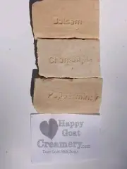 3 BARS CHEAP GOAT MILK SOAP HAPPY GOAT CREAMERY PEPPERMINT CHAMOMILE BALSAM