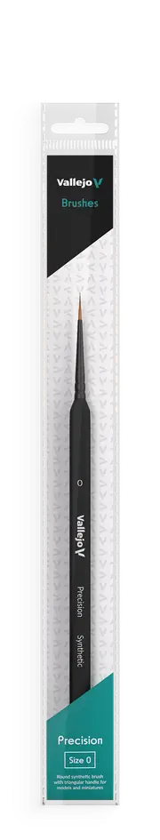 Vallejo Hobby Brushes: Precision Round Synthetic Brush, Triangular Handle No. 0