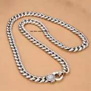 Pure 925 Sterling Silver Chain Men's Solid 9mm Curb Link Necklace 114g 25.6inch