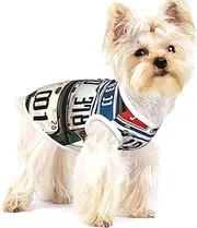 Old License Plate print Tshirts for Small Dogs Dog's Fashion Shirt Breathable Sleeveless Shirts for Small Dogs
