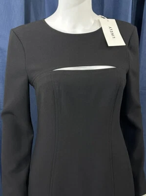 NWT Women’s LIKELY Mini Dress 8 Black Keller Stretch Sleeve Bateau Neck $189