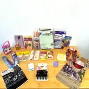 Junk Drawer Lot Health Beauty Women Dental Items Shoe Pads Makeup Tools CSH