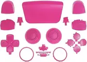 WPS Replacement Clip Shell Touch Pad Thumbsticks Dpad R1 L1 Trigger Buttons w/Accent Rings Set for PS5 Playstation Controller (Pink)