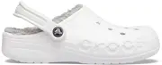 Crocs Baya Lined Clog; White / Light Grey, W6/M4