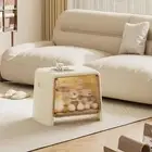 Footrest Shoe Changing Stool with Storage Stable Sofa Tea Stool Storage Bench