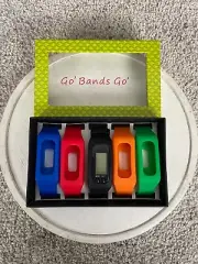 Go Bands Go Pedometer Watch Steps Counter Interchangeable 5 Bands Multicolor