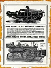 1906 Advance Thresher Co. Traction Engine New Metal Sign: Battlecreek, Michigan