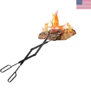 Log Grabber Fireplace Tongs - Wood & Steel, Rust Resistant, Strong Grip - 26
