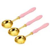 3 Pcs Wax Seal Spoon,for Wax Seal Stamp Envelope (Light Pink, 4")