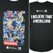 San Jose Earthquakes Quakes 74 SGA T-Shirt sz XL MLS Soccer #wewillwin Microsoft