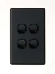 Beacon Lighting Lucci Power Gravity 4 Gang Switch Only in Matte Black