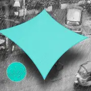 Square Waterproof Sun Shade Sail Canopy Awning, UPF50+ 98% 14' x 14' Turquoise