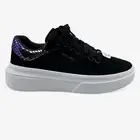 Skechers Cordova Classic Mirrored Brights Black Womens Athletic Sneaker