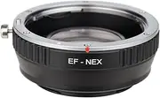 EF- Camera Lens Mount Adapter Ring Focus Reduce Aperture Enlarge Repla ent for EF Lens to A7/A7R/A7S/A5000/A6000 E Mount Mirrorl Cameras Black One Size