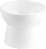 Raised Ceramic Cat Water Bowl - Elevated Cat Food Dish Anti Vomiting - Large Tall Cat Feeding Bowls - Extra Wide Cat Bowl Whisker Friendly - Microwave and Dishwasher Safe - 6.1 inch - 18.5 oz - 550 ml