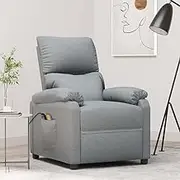 Stand up Massage Chair Light Grey Fabric,Stand Up Electric Lift Recliner Chair with Vibration Massage and Adjustable Backrest for Elderly and Comfort Electric Massaging Chairs